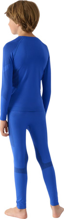 Bielizna termoaktwna termiczna bezszwowa dla chłopca bluza legginsy 4F M149 niebieska 4FJWAW24USEAM149 36S