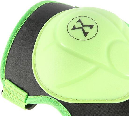 Zestaw ochraniaczy kolana łokcie nadgarstki na rolki deskorolkę hulajnogę Nils Extreme H704 zielony rozmiar L