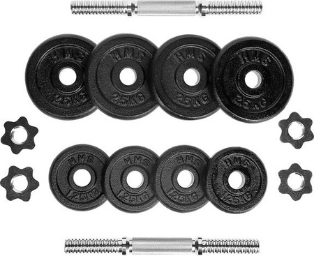 Hantle sztangielki w walizce HMS ST20 2x10 KG czarne