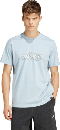 Koszulka męska adidas Illustrated Linear Graphic jasnoniebieska IS2867
