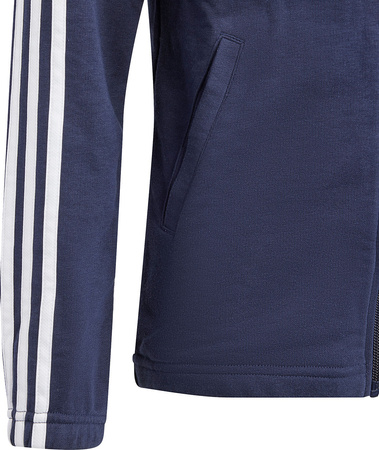 Bluza dla dzieci adidas Essentials 3-Stripes Full-Zip Hoodie granatowa IB1667