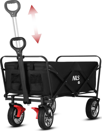 Wózek turystyczny transportowy plażowy do 120kg Nils Camp NC2603 czarny 120 l