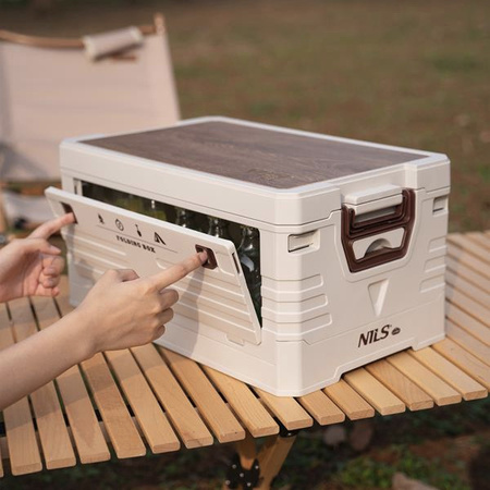 Składana skrzynia kempingowa turystyczna z funkcją stołu szafki 2w1 50l Nils Camp NCB4002