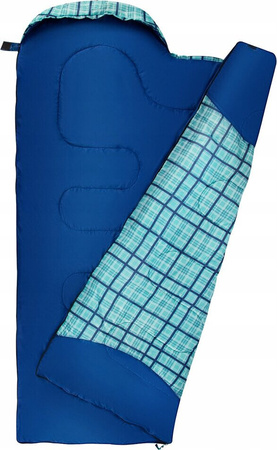 Śpiwór Nils camp nc2009 190 30x75cm niebieska kratka