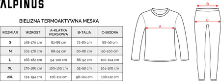 Bielizna termoaktywna męska bluza legginsy Alpinus Active Idre Set czarna SI8945-SI8949