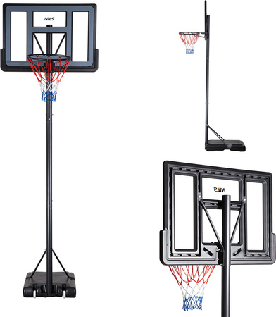 Kosz do koszykówki regulowany wolnostojący Nils ZDK321 czarny