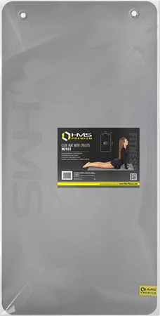 Mata do ćwiczeń fitness z otworami HMS premium MFK01 110x55x1,5 cm szaro-czarna