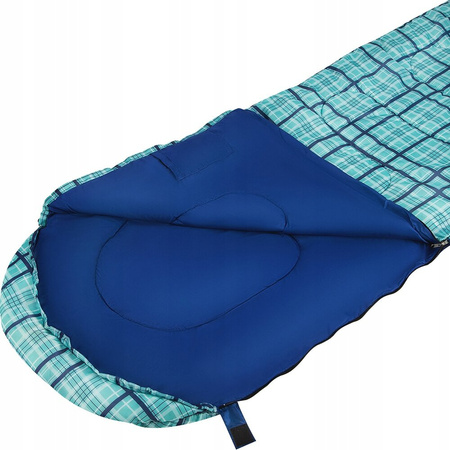 Śpiwór Nils camp nc2009 190 30x75cm niebieska kratka