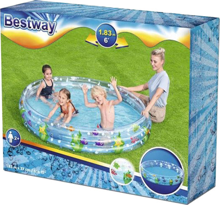 Dmuchany basen dla dzieci 2wzory Bestway wymiary 183x33cm pojemność 506 l