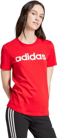 Koszulka damska adidas Loungewear Essentials Slim Logo Tee czerwona IY9189