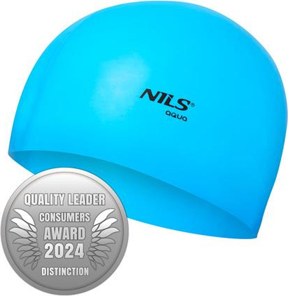 Czepek pływacki silikonowy Nils aqua nqc jednokolorowy bl02 niebieski