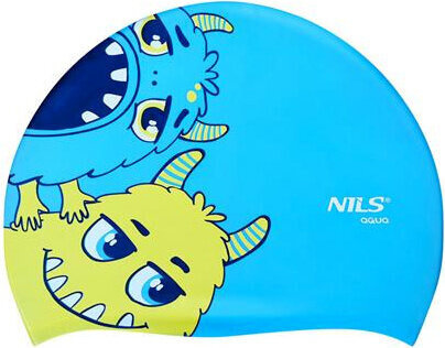 Czepek silikonowy Nils aqua nqc monster niebieski dziecięcy