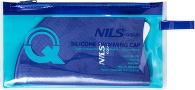 Czepek silikonowy dots Nils aqua nqc jednokolorowy ciemnoniebieski