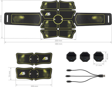 Elektrostymulator mięśni brzucha HMS Abs master pro super