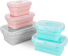 Pojemnik na żywność lunch box składany silikonowy Nils Camp NC4105 różowy 500ml
