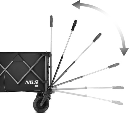Wózek turystyczny transportowy plażowy XXL do 100kg Nils Camp NC2604 czarny 180 l