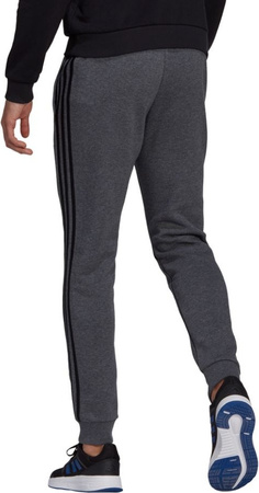 Spodnie męskie adidas Essentials Tapered Cuff 3 Stripes ciemnoszare GK8826