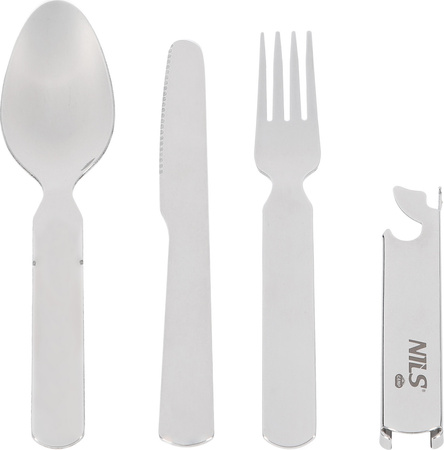 Sztućce turystyczne zestaw łyżka widelec nóż ze stali nierdzewnej etui Nils camp nc1712