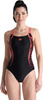 Damski Strój Kąpielowy Women's Swim Pro Back Graphic  black-fluo red rozmiar 40