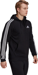 Bluza męska adidas Essentials Fleece 3-Stripes Hoodie czarna GK9072