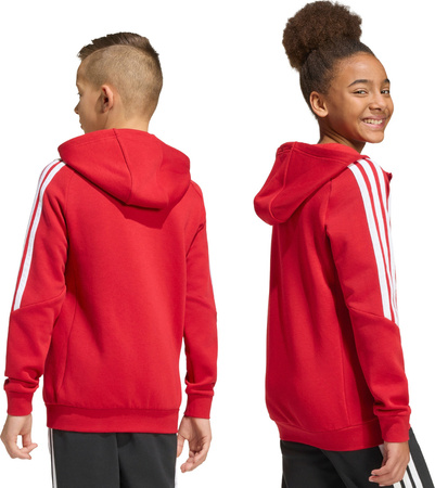 Bluza dla dzieci adidas Tiro 26 League Sweat Full Zip Hoodie czerwona KF9101