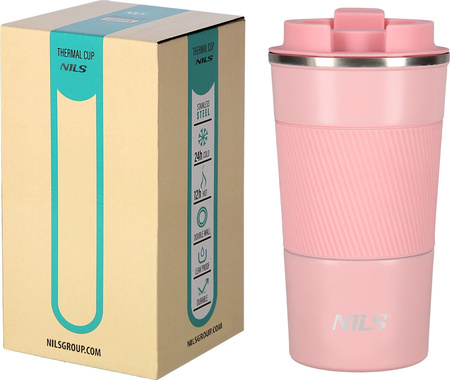 Kubek termiczny turystyczny termos Nils Camp NCC09 różowy 510 ml