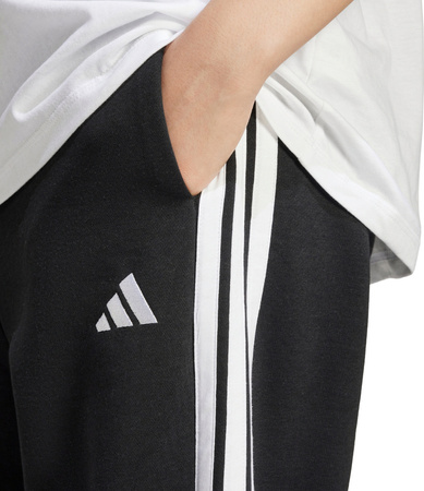 Spodnie damskie adidas Essentials 3-Stripes Fleece Loose-Fit czarne JE1276