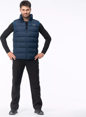 Męska kamizelka bezrękawnik puchowy pikowany Hi-Tec Sanis granatowy rozmiar XXXL