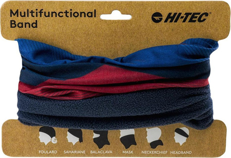 Komin wielofunkcyjny szal Hi-Tec Rine maska kominiarka niebiesko-czerwona 