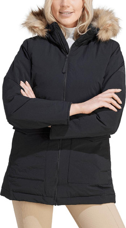 Kurtka damska adidas Parka Hooded Fur czarna IJ8260