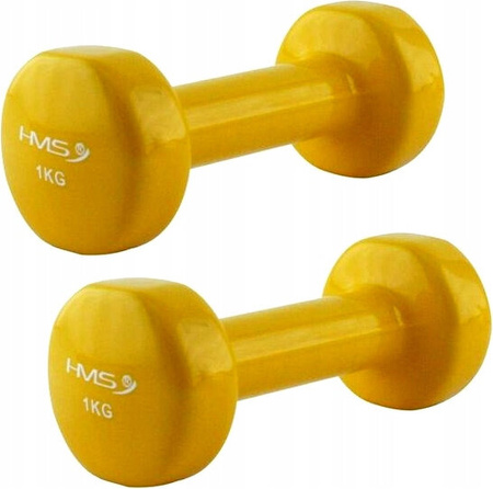 Ciężarek żeliwny hantla do ćwiczeń fitness pokryty winylem HMS 17023 1 kg