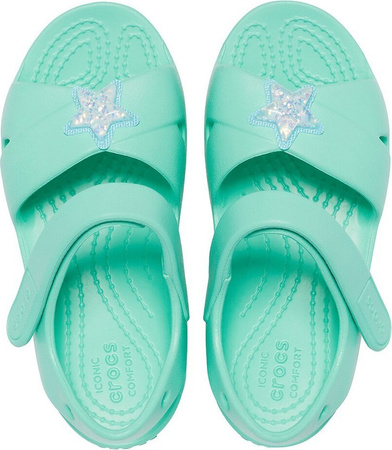 Crocs sandały dla dzieci Classic Cross Strap Charm miętowe 206947 3U3