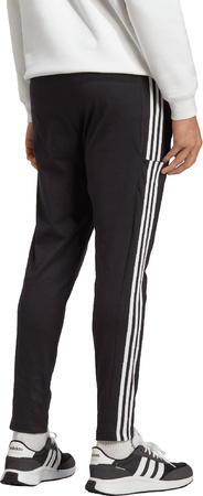 Spodnie męskie adidas Essentials Single Jersey Tapered Open Hem 3-Stripes czarne IC0044