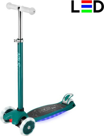 Hulajnoga dziecięca balansowa świecące koła i podest LED Nils Fun HLB1310 zielona