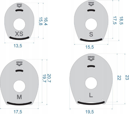 Wiosełka pływackie łapki do nauki pływania na dłonie Arena Elite Hand Paddle rozmiar M