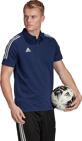 Koszulka męska adidas Condivo 20 Polo granatowo-biała ED9245