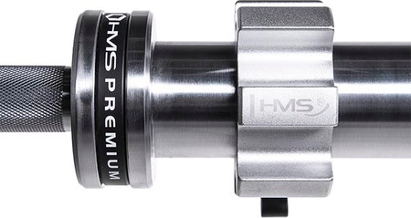 Gryf olimpijski HMS Premium GO901 900 kg Zaciski Lock Jaw ZG1500 srebrne 2 sztuki