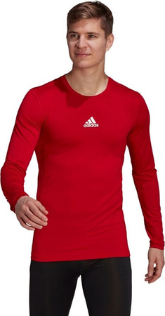 Koszulka męska adidas Compression Long Sleeve Tee czerwona GU7336