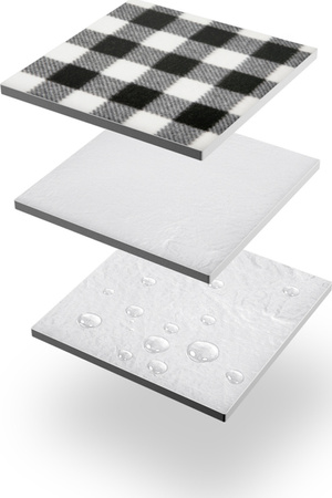 Koc piknikowy biało-czarny 200x200 cm pe alu Nils camp nc2311