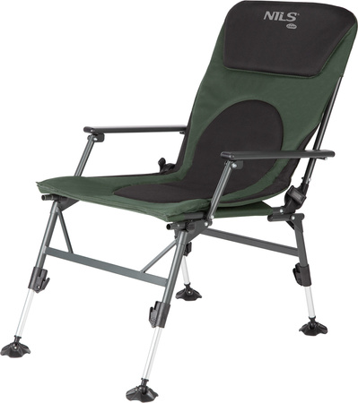Fotel wędkarski krzesło z podnóżkiem turystyczne kempingowe Nils Camp nc1802