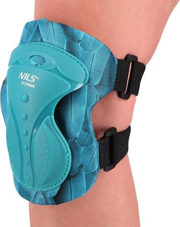 Zestaw ochraniaczy dla młodzieży na rolki deskorolkę hulajnogę Nils Extreme H727 zielone rozmiar L