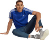 Koszulka męska adidas Essentials Single Jersey 3-Stripes niebieska IC9338