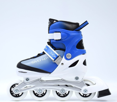 Łyżworolki rolki regulowane ABEC-7 kółka kauczuk SMJ Boy BS-901MA niebieskie