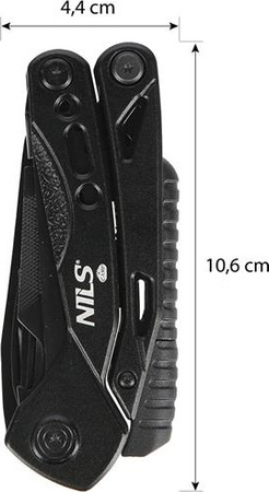 Multitool narzędzie wielofunkcyjne 12 w 1 scyzoryk Nils camp nc1744 stal nierdzewna czarny