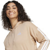 Bluza damska adidas Essentials 3-Stripes Full-Zip Fleece Hoodie beżowa JX7706