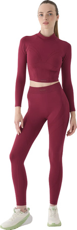 Koszulka damska 4F Longsleeve FNK F483 burgund 4FRAW24TFLOF483 60S