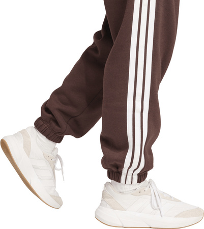 Spodnie damskie adidas Essentials 3-Stripes Fleece Loose-Fit brązowe JY3069