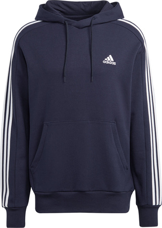 Bluza męska adidas Essentials French Terry 3-Stripes Hoodie granatowa IC0436