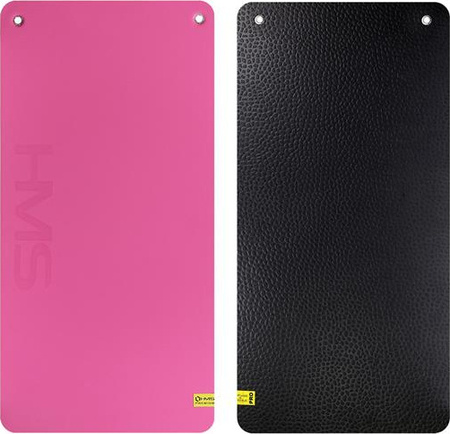 Mata do ćwiczeń fitness klubowa z otworami HMS Premium MFK02 120x60x2 cm różowo-czarna