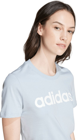 Koszulka damska adidas Loungewear Essentials Slim Logo Tee jasnoniebieska IY9188
